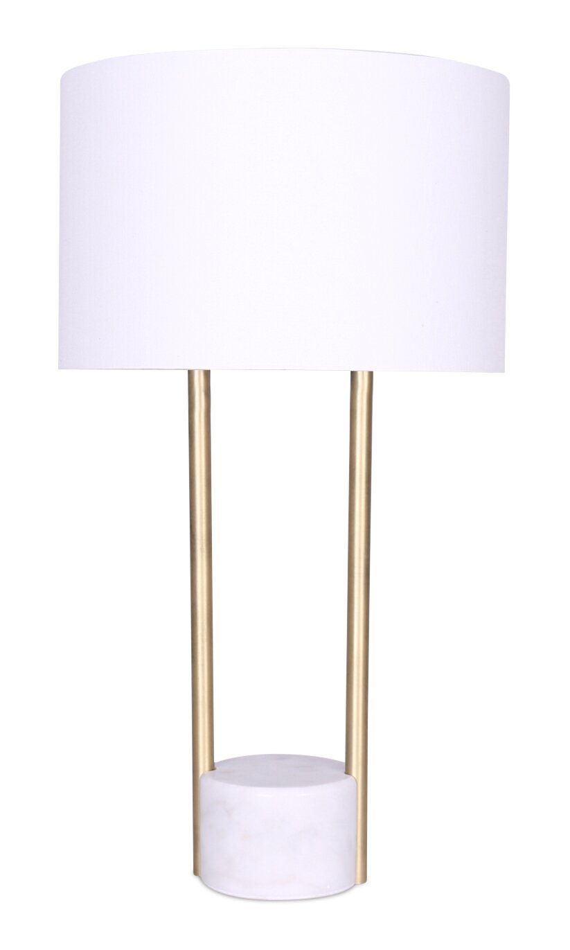 Lampe de table Alexis 26 Antiqued-Brass and Stone|Lampe de table Alexis de 26 po en laiton antique et en pierre