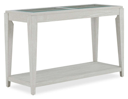 Table de canapé en bois massif Vida 47,5" avec étagère - Sable | Table de salon Vida 47,5 po en bois massif avec tablette - sable | VIDWHSTB