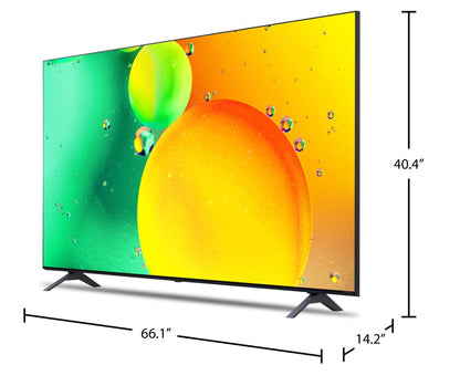 LG 75 Nanocell 4K UHD HDR10+ HGiG ThinQ 60Hz Smart TV (75NANO75UQA.ACC) | Téléviseur intelligent NanoCell LG HD 4K de 75 po à 60 Hz avec HDR10+, HGiG et ThinQMD (75NANO75UQA.ACC)