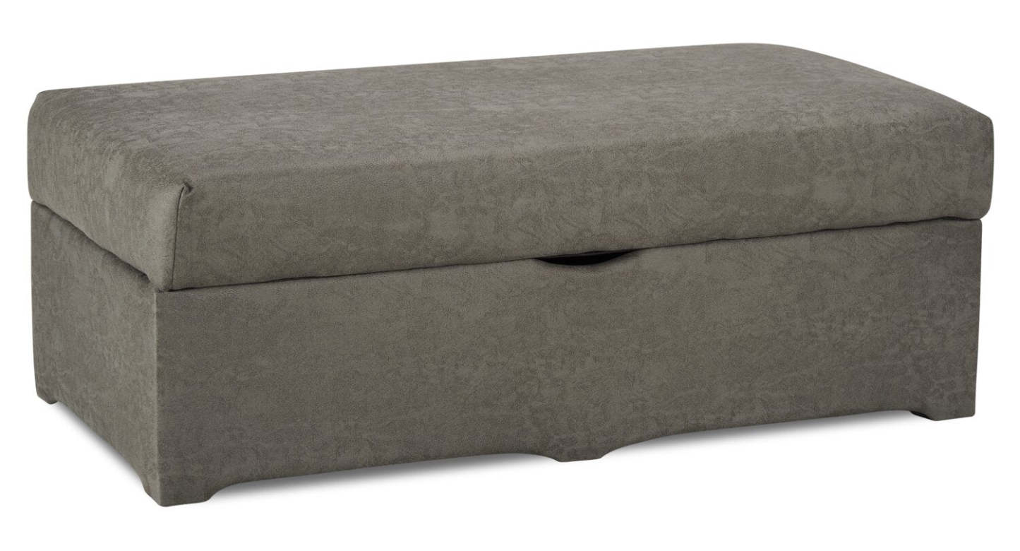 Made in Canada Morty 48 Leather-Look Fabric Storage Ottoman - Grey | Pouf de rangement Morty de 48 po fabriqué au Canada en tissu d’apparence cuir - gris