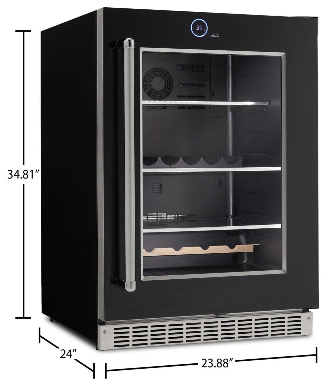 Silhouette Reserve 23.9 5 Cu. Ft. Single-Door Beverage Centre - Black - SRVBC050R | Refroidisseur à boissons Reserve de Silhouette de 5 pi³ et de 23,9 po à 1 porte - noir - SRVBC050R