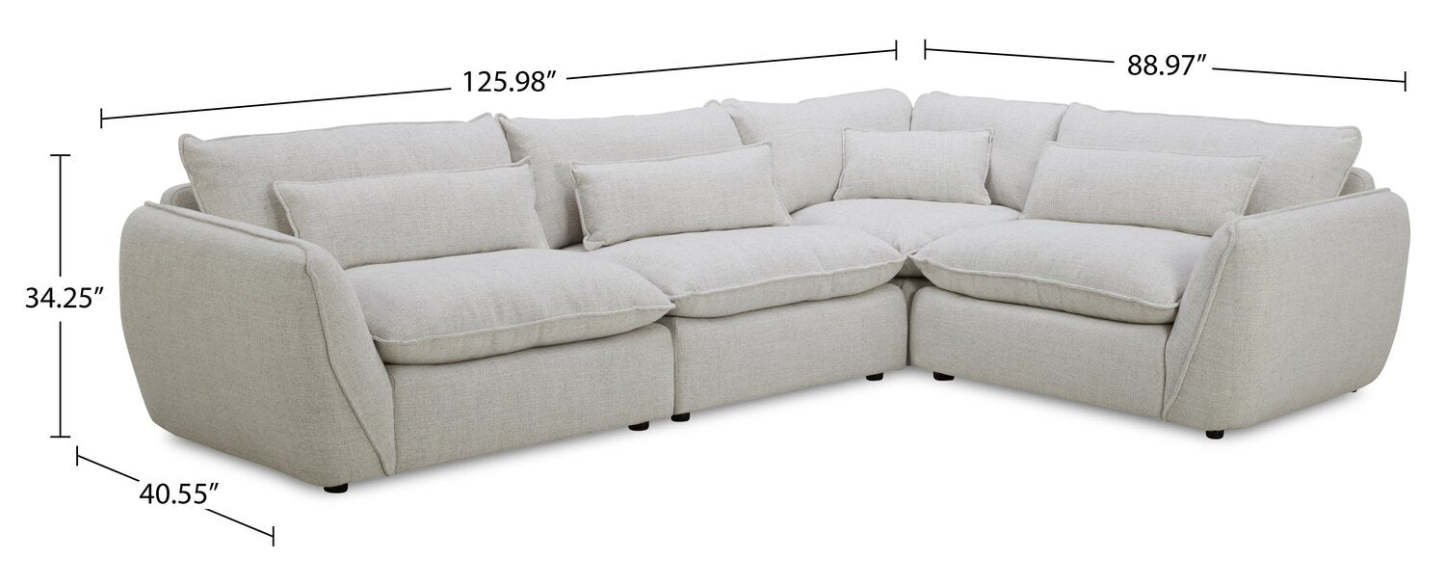 Monaco 4-Piece Sectional - Wheat | Canapé sectionnel Monaco 4 pièces - blé | MONATSEC