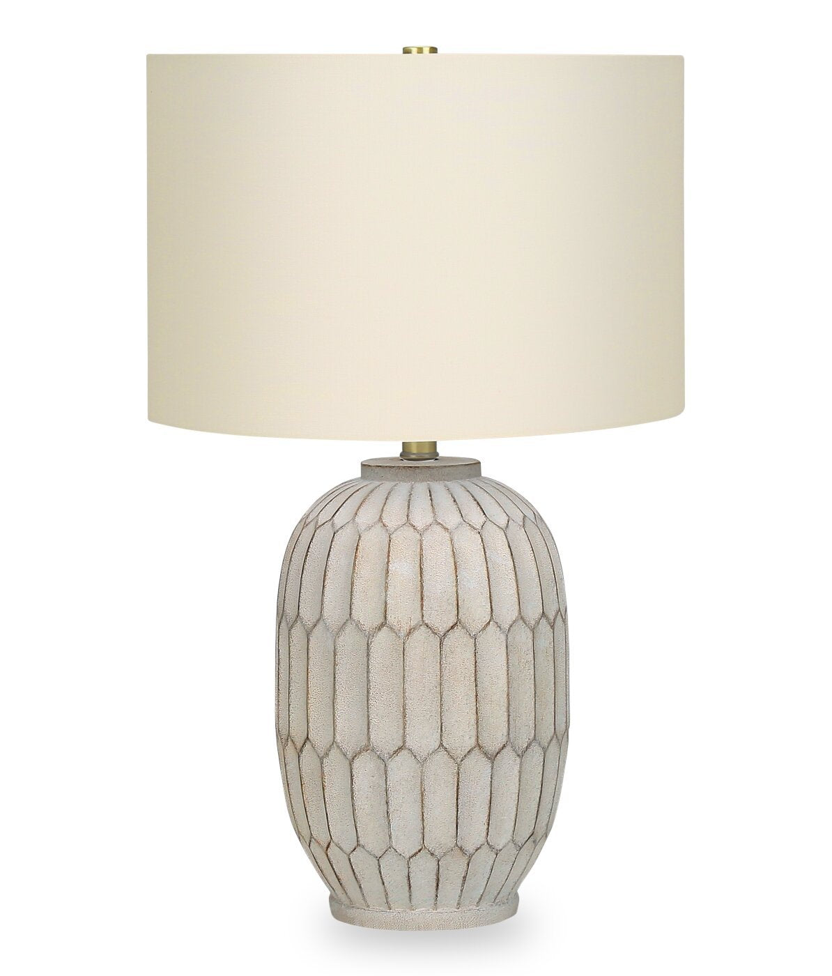 Lampe de table en résine texturée 24 crème|Lampe de table de 24 po en résine texturée crème