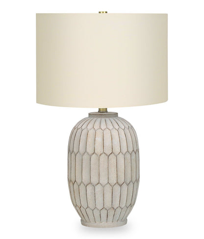 Lampe de table en résine texturée 24 crème|Lampe de table de 24 po en résine texturée crème