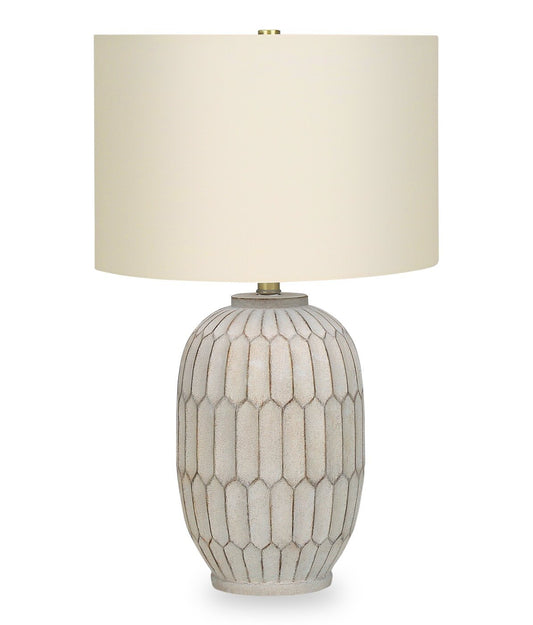 Lampe de table en résine texturée 24 crème|Lampe de table de 24 po en résine texturée crème