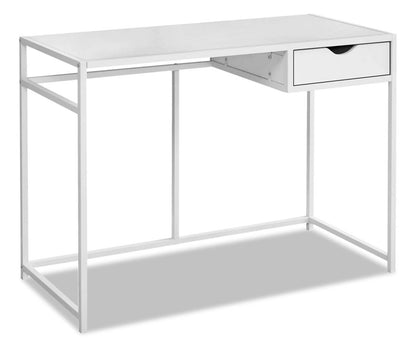 Bureau Everly de 42,25 po avec tiroir - blanc