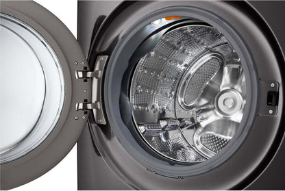 Laveuse à la vapeur intelligente haute efficacité LG à chargement frontal de 5,8 pi³ - acier noir - empilable - WM6700HBA | LG 5.8 Cu. Ft. Smart Front-Load High-Efficiency Steam Washer - Black Steel - Stackable - WM6700HBA