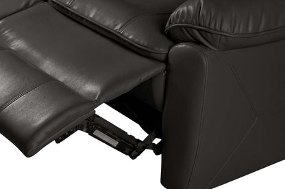 Causeuse inclinable Chandler de 60 po en tissu d'apparence cuir - gris