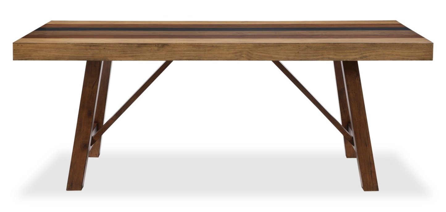 Table de salle à manger Boden de 78 po (L) avec base à tréteaux - brune