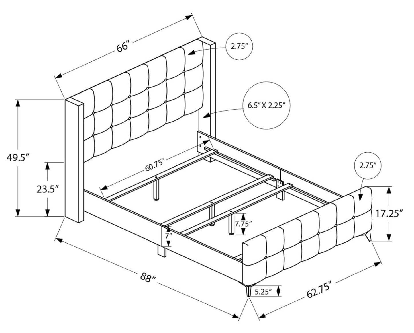 Lit rembourré Zara en tissu d'apparence lin rose - capitonné à boutons - taille Queen | Lit rembourré Zara en tissu d'apparence lin rose avec capitonnage à boutons - format grand lit