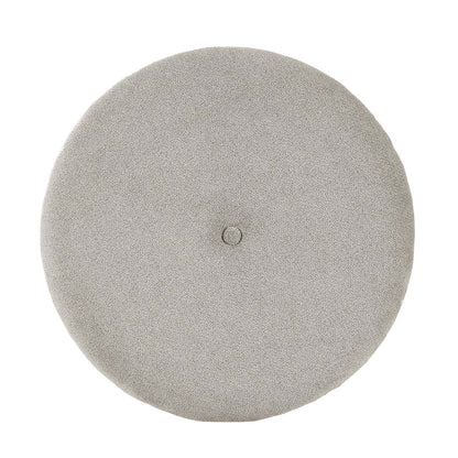 Pouf de rangement rond Winnipeg de 17,5 po en tissu - gris