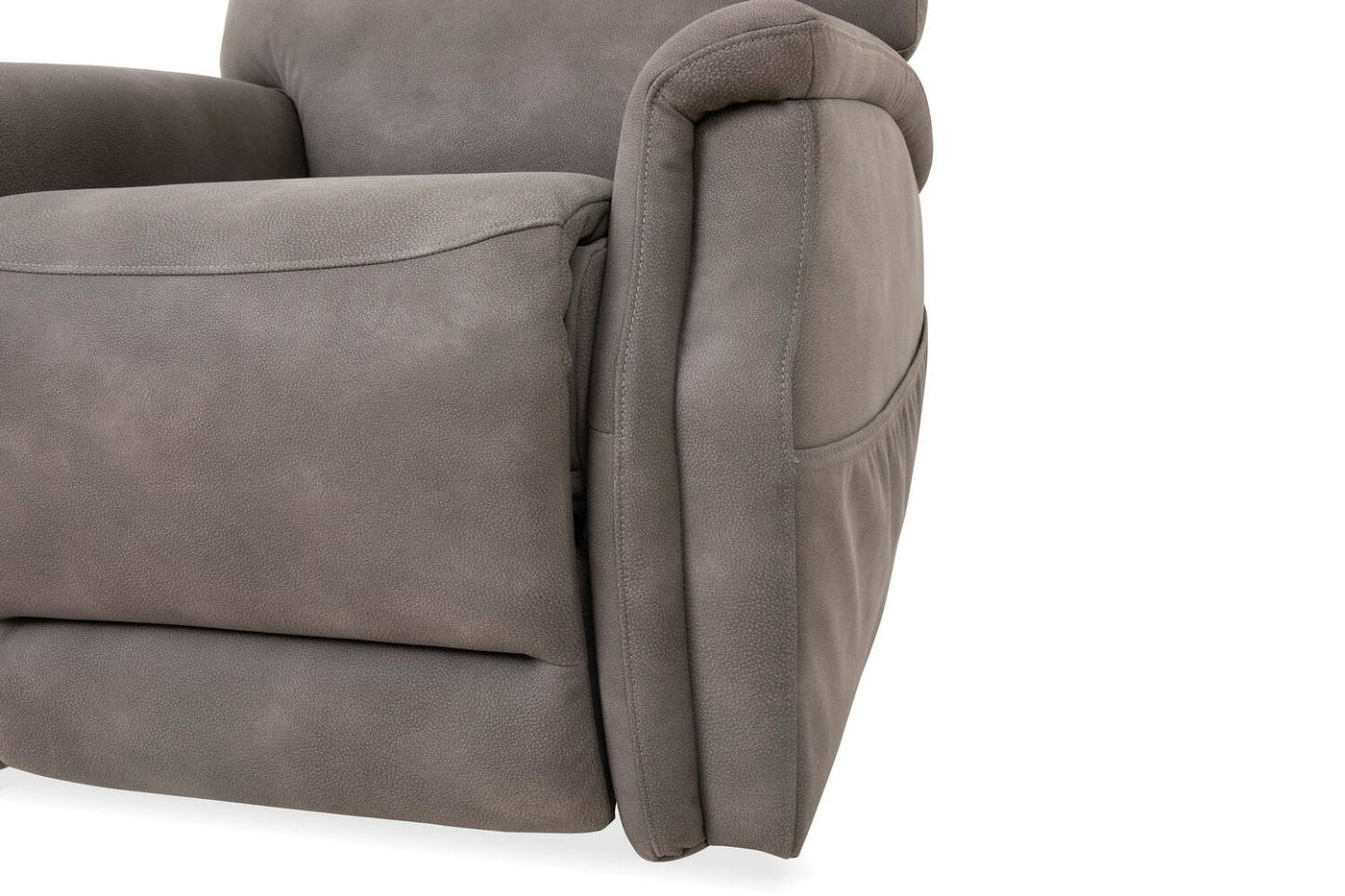 Claire 34 Fauteuil basculeur à inclinaison électrique en tissu d’apparence cuir - gris anthracite