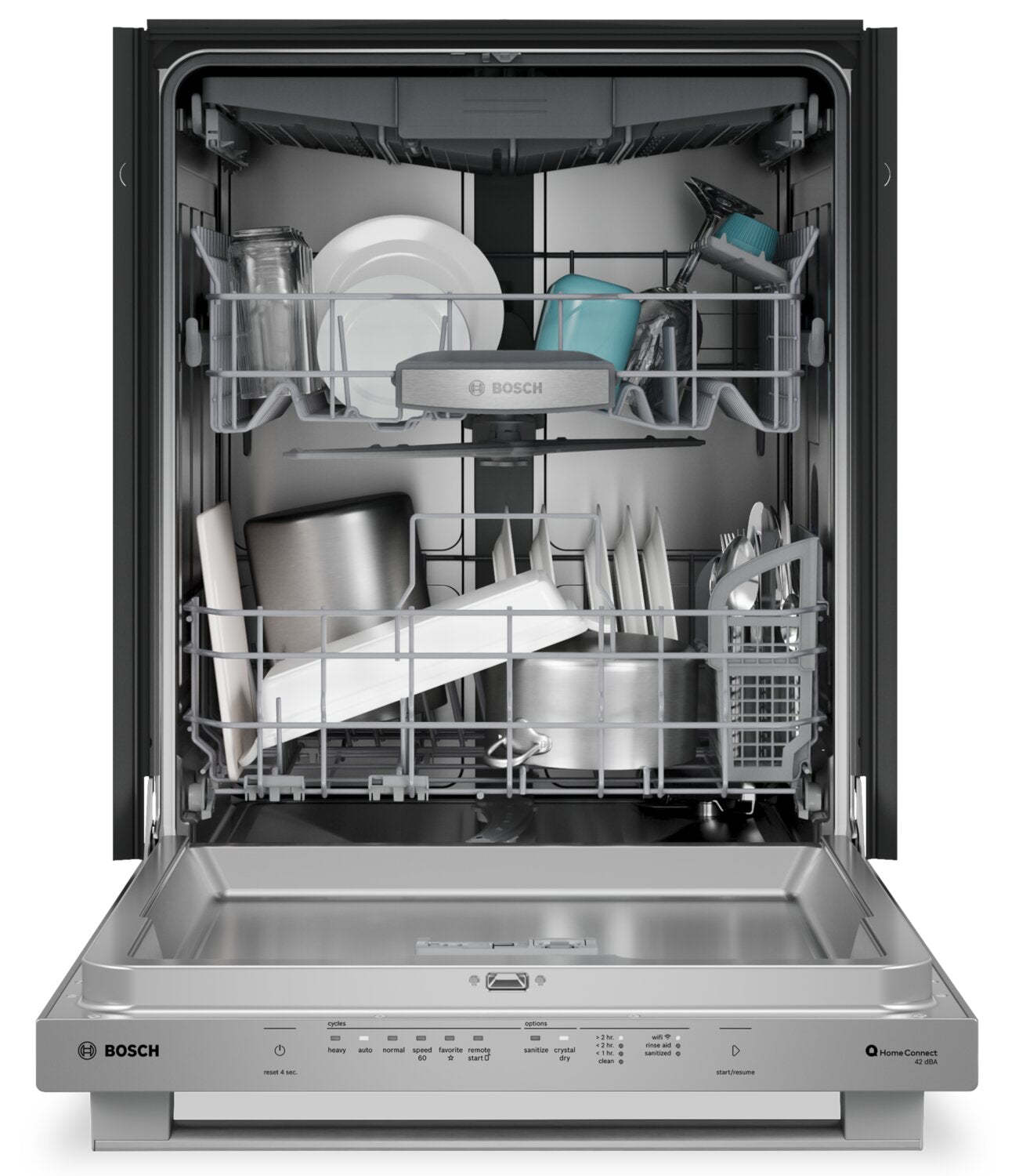 Bosch 800 Series 24'' Smart Dishwasher with Third Rack - Anti Fingerprint Stainless Steel - SHX78DM5N | Lave-vaisselle intelligent Bosch de série 800 de 24 po avec 3e panier - acier inoxydable résistant aux traces de doigts - SHX78DM5N | SHX78DMN