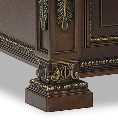 Ensemble de chambre à coucher Wynn 5 pièces avec lit, commode et miroir, brun cerise - Queen Size | Ensemble de chambre à coucher Wynn 5 pièces avec lit, commode et miroir, brun cerisier - taille queen