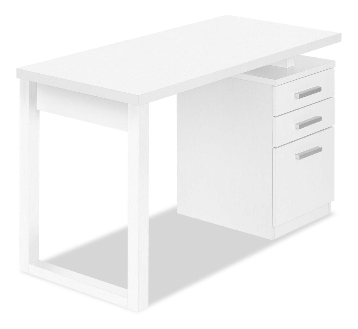 Bureau réversible Ronan 47.25 à 3 tiroirs - Blanc|Bureau réversible Ronan de 47,25 po à 3 tiroirs - blanc