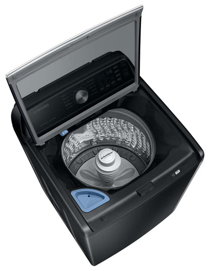Samsung 5,4 Cu. Fort. Laveuse à chargement par le haut - Acier inoxydable noir - WA46CG3505AVA4 | Laveuse Samsung à chargement par le haut de 5,4 pi³ - acier inoxydable noir - WA46CG3505AVA4