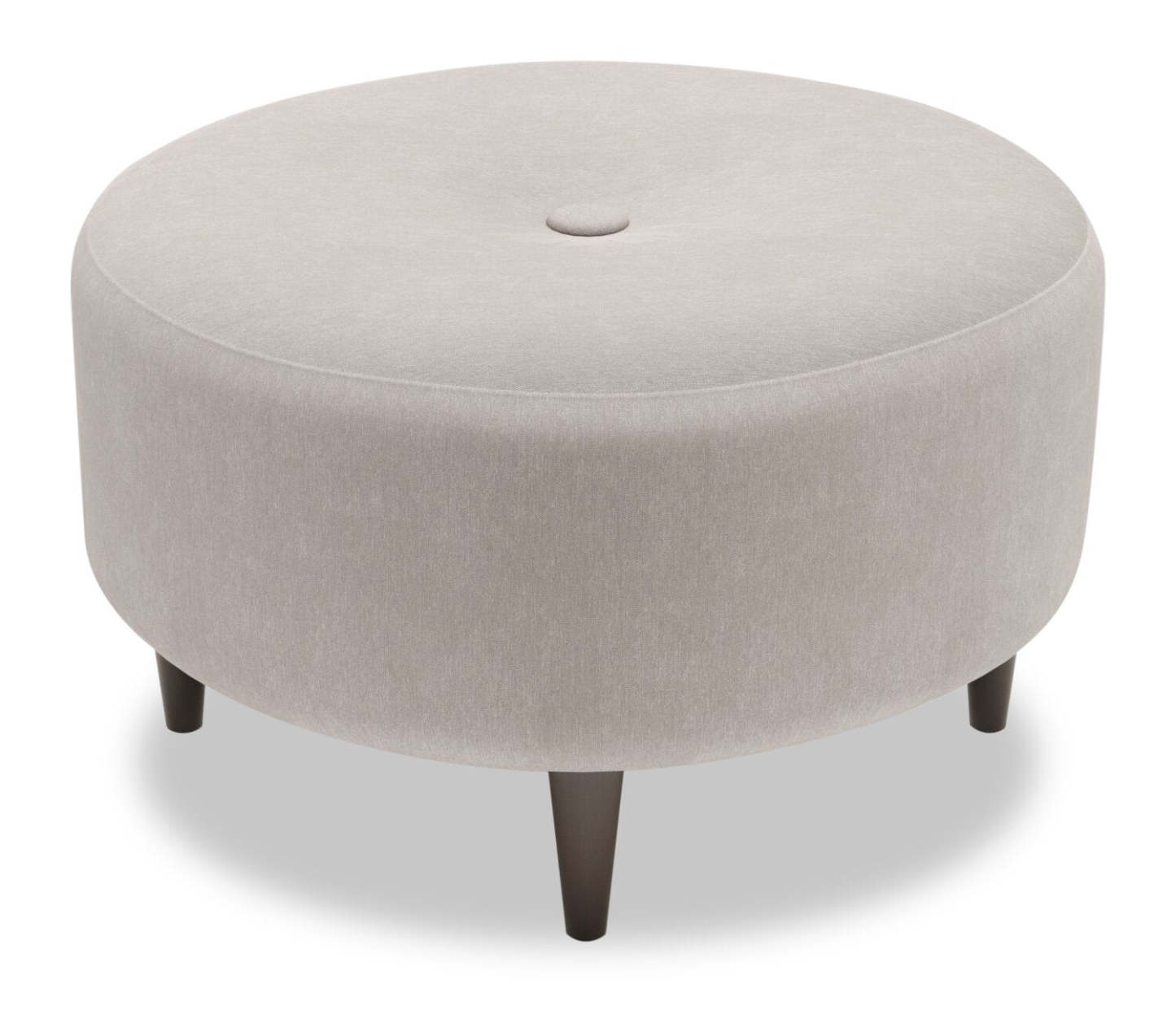 Fabriqué au Canada Sofa Lab personnalisable Pouf The Curve 31 en tissu d'apparence lin - Pax gris ardoise | Pouf The Curve de Sofa Lab de 31 po fabriqué au Canada en tissu d'apparence lin - gris Pax Slate | CURV3049