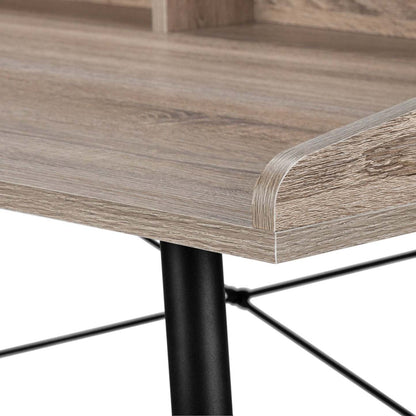 Bureau Jeremy 47.25 avec petite niche - Taupe|Bureau Jeremy de 47,25 po avec petite crédence - taupe