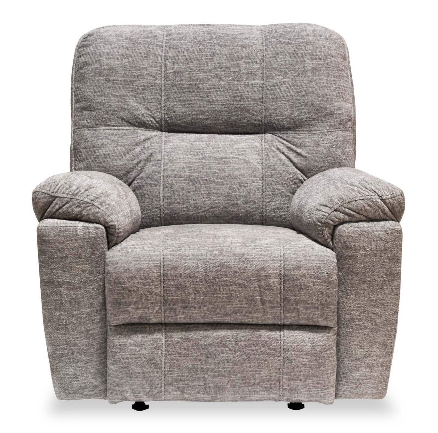 Fabriqué au Canada Fauteuil inclinable coulissant Fynn 40 en tissu chenille - Gris tourterelle | Fauteuil coulissant inclinable Fynn de 40 po fabriqué au Canada en tissu de chenille - gris tourterelle