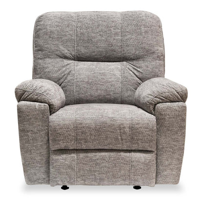 Fabriqué au Canada Fauteuil inclinable coulissant Fynn 40 en tissu chenille - Gris tourterelle | Fauteuil coulissant inclinable Fynn de 40 po fabriqué au Canada en tissu de chenille - gris tourterelle