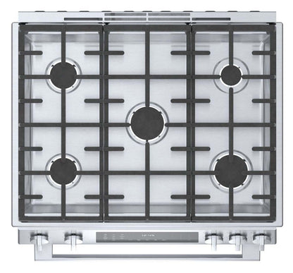 Cuisinière hybride Bosch de série 800 de 4,6 pi3 avec tiroir-réchaud - HDI8056C | Bosch Série 800 4,6 Cu. Fort. Cuisinière biénergie avec tiroir chauffant - HDI8056C | HDI8056C