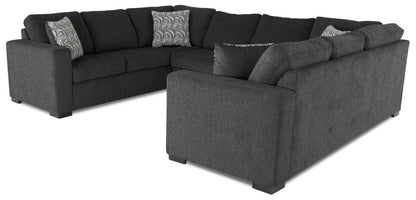 Made in Canada Legend 3-Piece Chenille Fabric Sleeper Sectional - Pepper Grey | Canapé-lit sectionnel Legend 3 pièces fabriqué au Canada en tissu de chenille - gris poivre