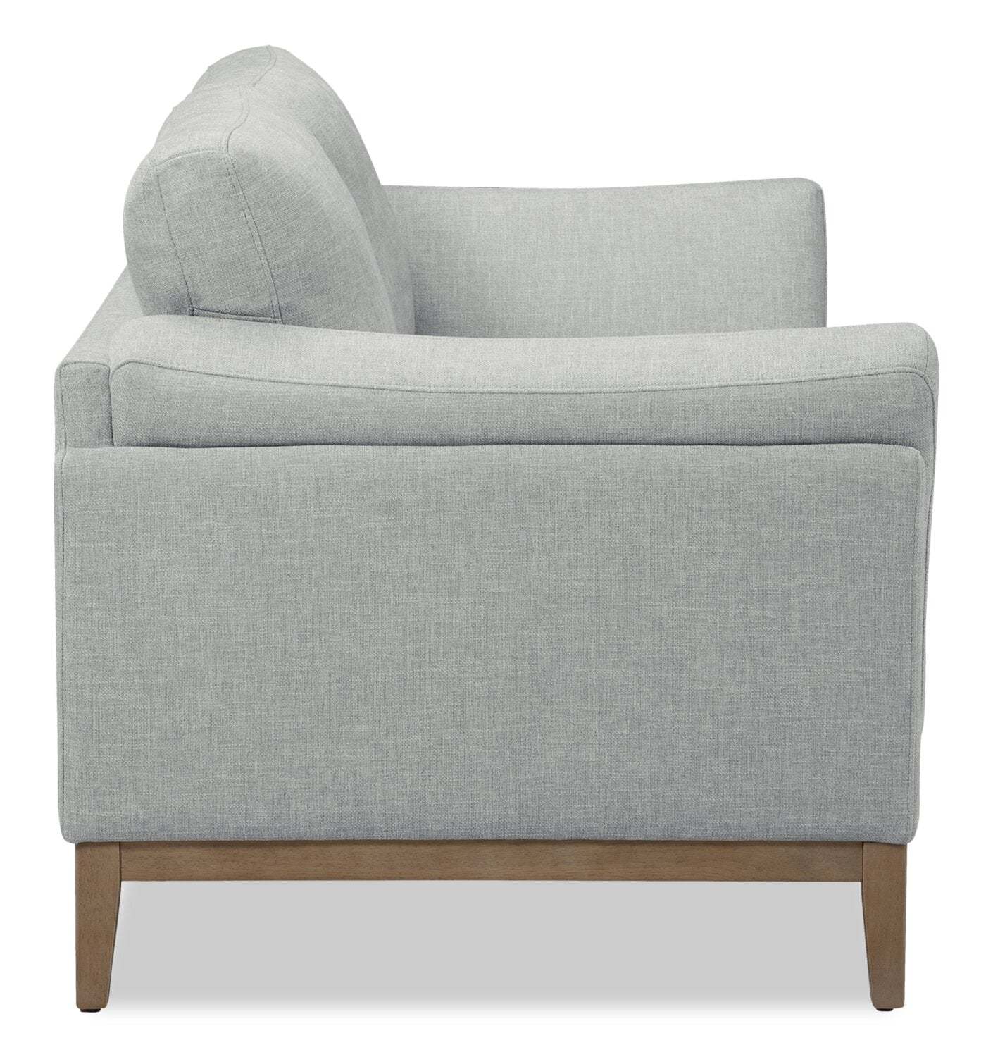 Causeuse Valley de 67,7 po en tissu avec base et pattes en hévéa - grise