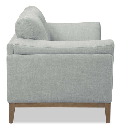 Causeuse Valley de 67,7 po en tissu avec base et pattes en hévéa - grise