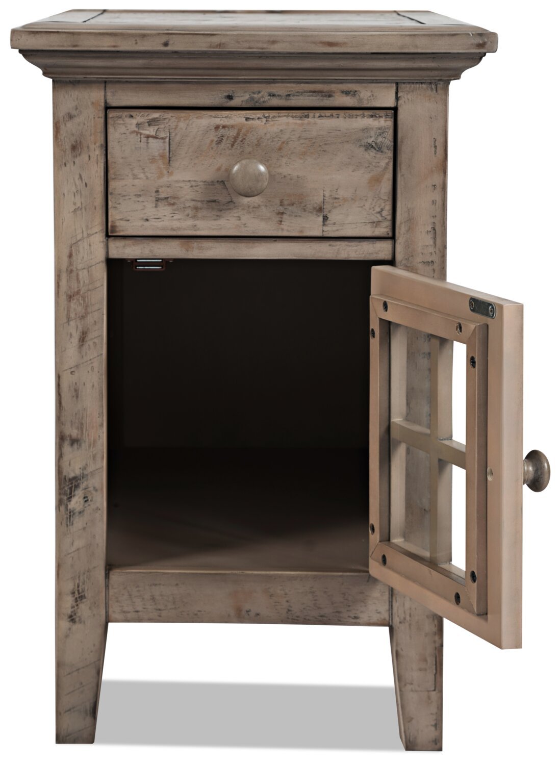 Rocco 16 Chairside Table avec USB - Bois Naturel|Table de fauteuil Rocco de 16 po avec USB - bois naturel