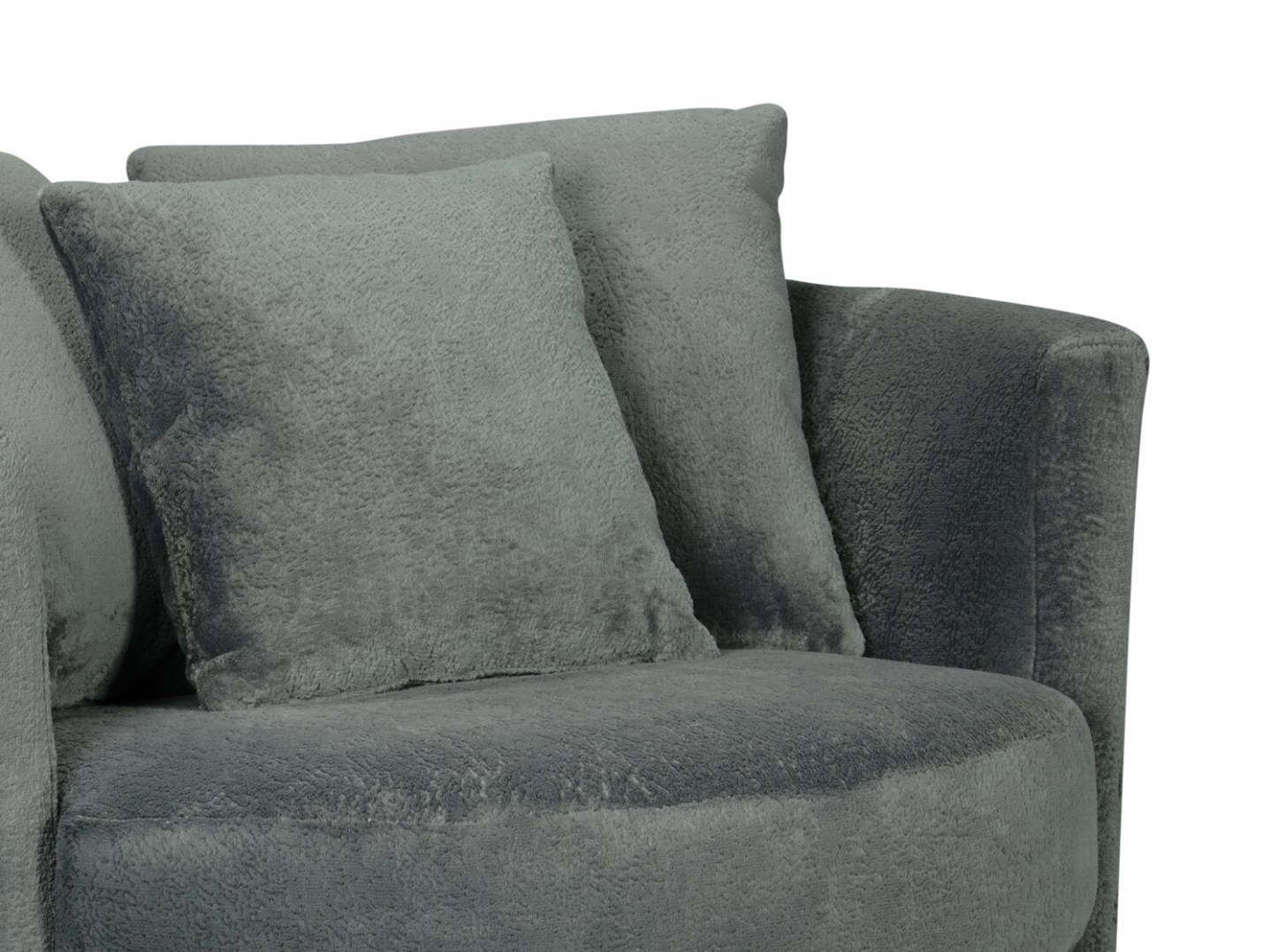Fauteuil d’appoint pivotant Cuddler Midi de 42 po fabriqué au Canada en tissu de chenille - gris Plush Thunder