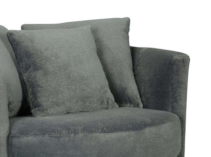 Fauteuil d’appoint pivotant Cuddler Midi de 42 po fabriqué au Canada en tissu de chenille - gris Plush Thunder