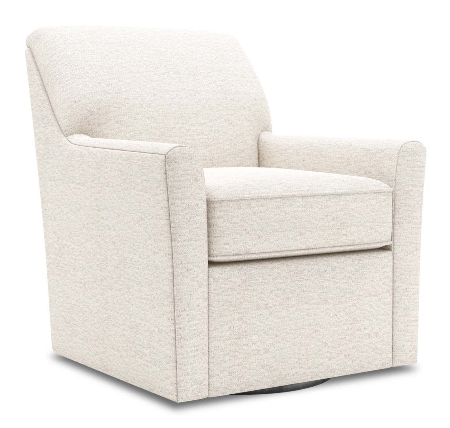 Fauteuil d’appoint pivotant personnalisable Sofa Lab de 31 po fabriqué au Canada en tissu de chenille - beige Luxury Sand | SWIV3093