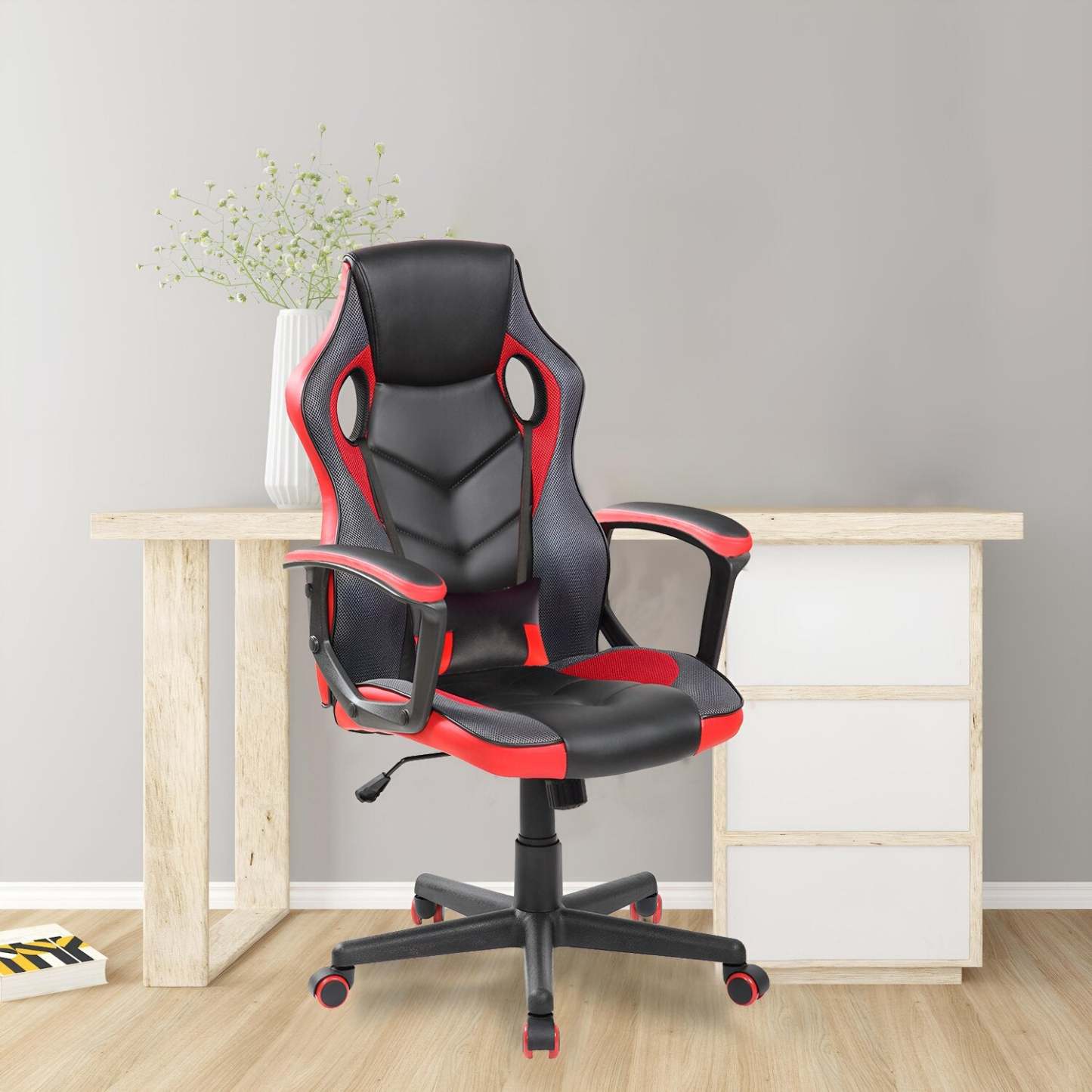 Chaise de jeu ergonomique Velocity 24 - Noir &amp; Rouge|Fauteuil de jeu ergonomique Velocity de 24 po - noir et rouge