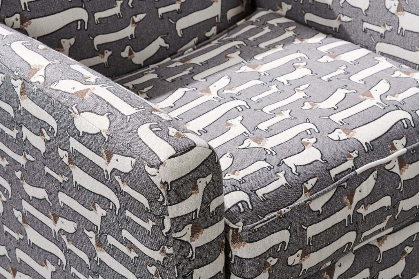 Fauteuil d'appoint pivotant personnalisable Sofa Lab de 31 po fabriqué au Canada en tissu - Peppercorn multicolore | SWIV1143