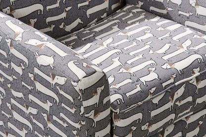 Fauteuil d'appoint pivotant personnalisable Sofa Lab de 31 po fabriqué au Canada en tissu - Peppercorn multicolore | SWIV1143