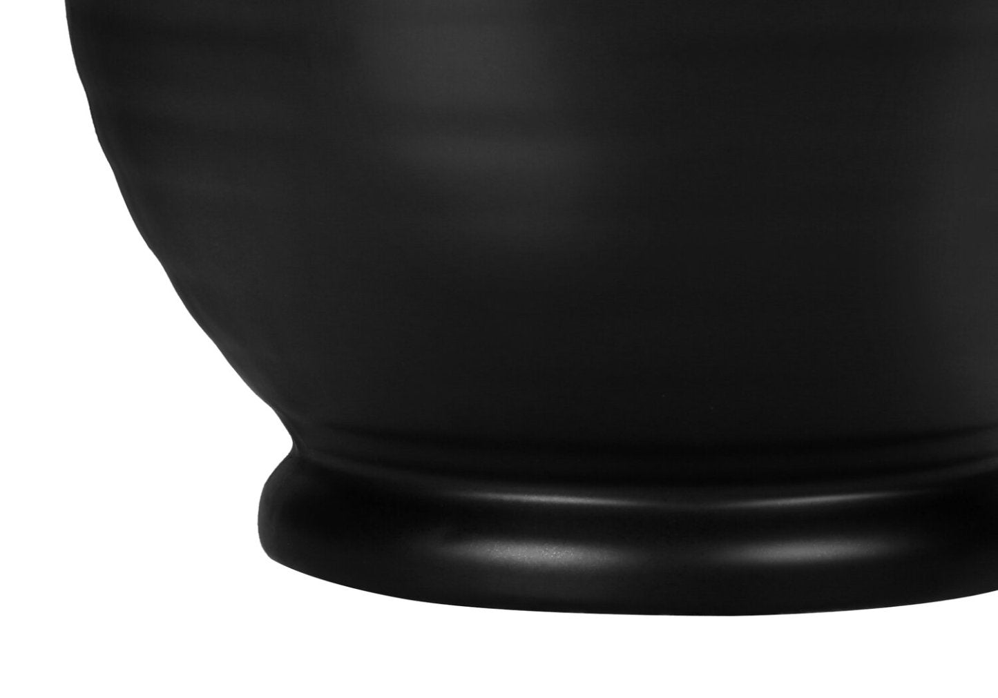 Lampe de table de 17 po en céramique noire avec abat-jour cylindrique lin