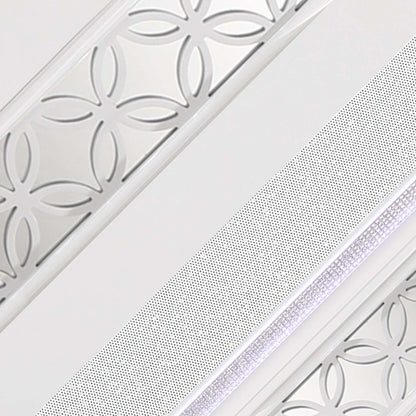 Lit à panneau Ava avec tête de lit et cadre, LED, Glam, blanc - Taille King