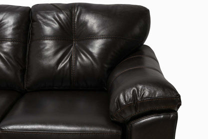 Sofa Addison de 86 po fabriqué au Canada en tissu d’apparence cuir avec coussin de siège amovible et capitonnage - noir mûre