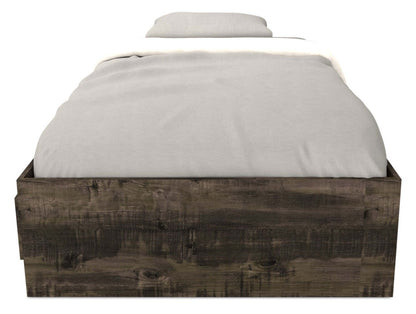 Lit Mates Riley avec rangement à 3 tiroirs pour enfants, fabriqué au Canada, gris - taille simple | Lit matelot Riley avec 3 tiroirs de rangement pour enfants, fabriqué au Canada, gris - format lit simple