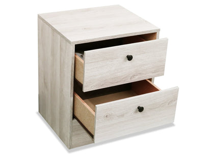 Hart Bedside 2-Drawer Nightstand, 18.4W x 22.2H, Made in Canada - White | Table de nuit Hart de 18,4 po (L) x 22,2 po (H) à 2 tiroirs, fabriquée au Canada - blanche