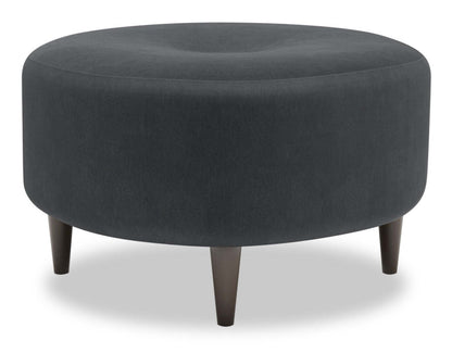 Pouf The Curve 31 en tissu aspect lin - Pax Pepper Grey | Fabriqué au Canada | CURV2949