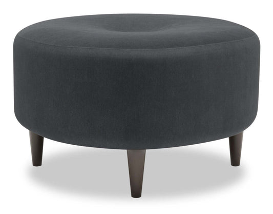 Pouf The Curve 31 en tissu aspect lin - Pax Pepper Grey | Fabriqué au Canada | CURV2949