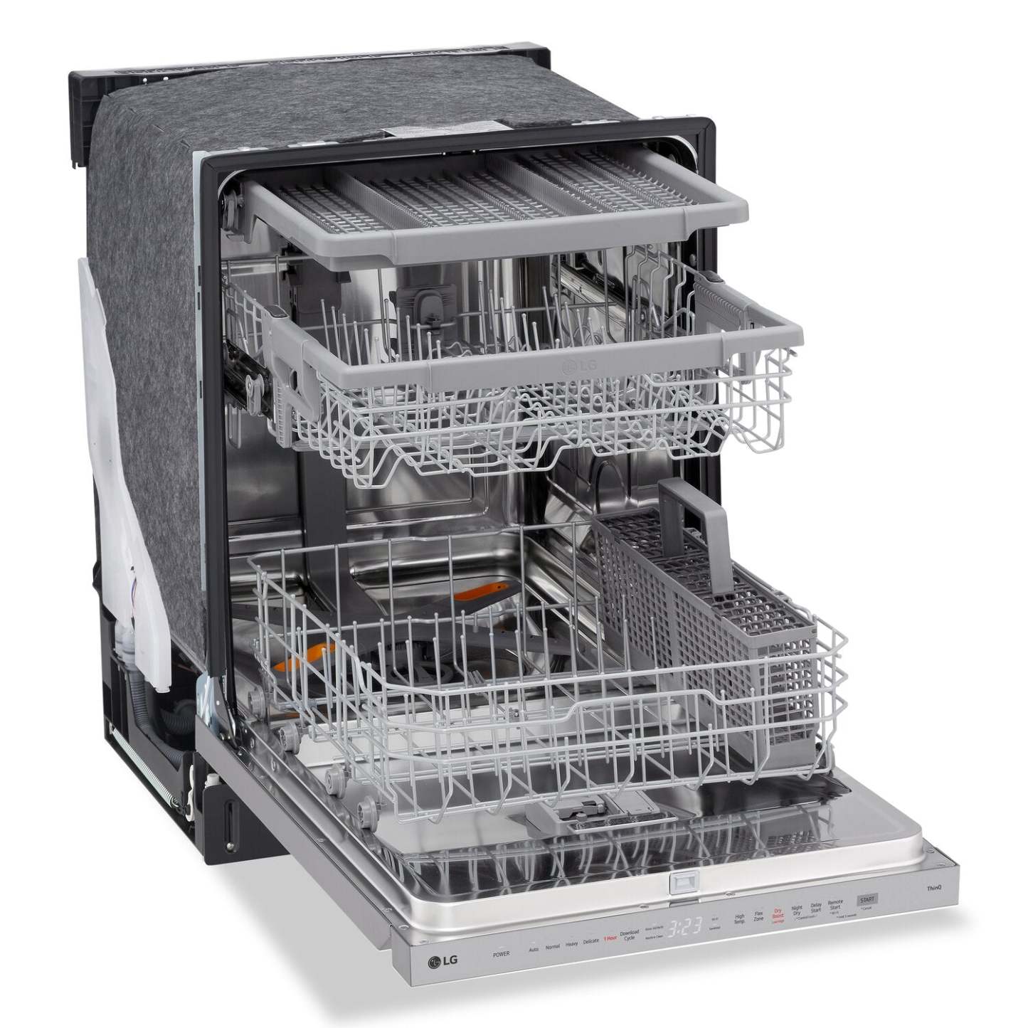 Lave-vaisselle intelligent encastré LG à 24 po et 46 dBA avec commandes sur le dessus et QuadWash®Pro - Acier inoxydable résistant aux traces…