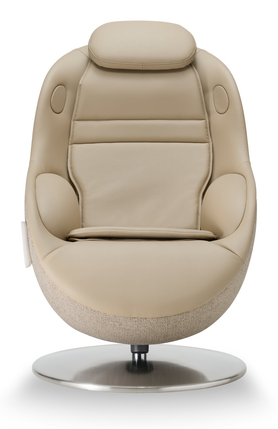 Fauteuil de massage inclinable LG de 29,6 po en tissu d’apparence cuir avec pouf assorti - brun