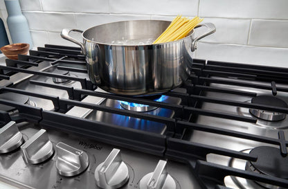 Whirlpool 36 Surface de cuisson à gaz avec 5e brûleur et grilles en fonte à charnières EZ-2-Lift™ - WCGK5036PS | Surface de cuisson à gaz Whirlpool de 36 po avec 5e brûleur et grilles en fonte à charnières EZ-2-LiftMC - WCGK5036PS | WCGK536S