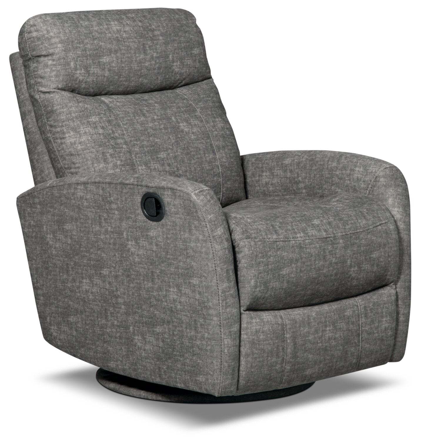 Jeffry 30.3 Fauteuil inclinable pivotant et coulissant en tissu velours - Gris | Fauteuil pivotant, coulissant et inclinable Jeffry de 30,3 po en tissu de velours - gris