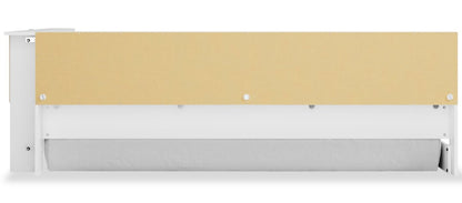 Lit bibliothèque plateforme Wolf pour enfants, blanc - Pleine grandeur | Lit plateforme bibliothèque Wolf pour enfants, blanc - format lit double