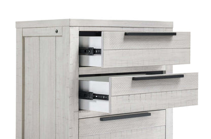 Table de chevet Haven à 3 tiroirs avec port USB, 26 L x 28 H - Blanc | Table de nuit Haven de 26 po (L) x 28 po (H) à 3 tiroirs avec port USB - blanche