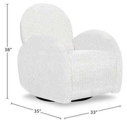 Fauteuil d'appoint inclinable et pivotant en tissu chenille Shay 33 - River Rock Beige | Fauteuil d'appoint coulissant, pivotant et inclinable Shay de 33 po en tissu de chenille - beige pierre de rivière