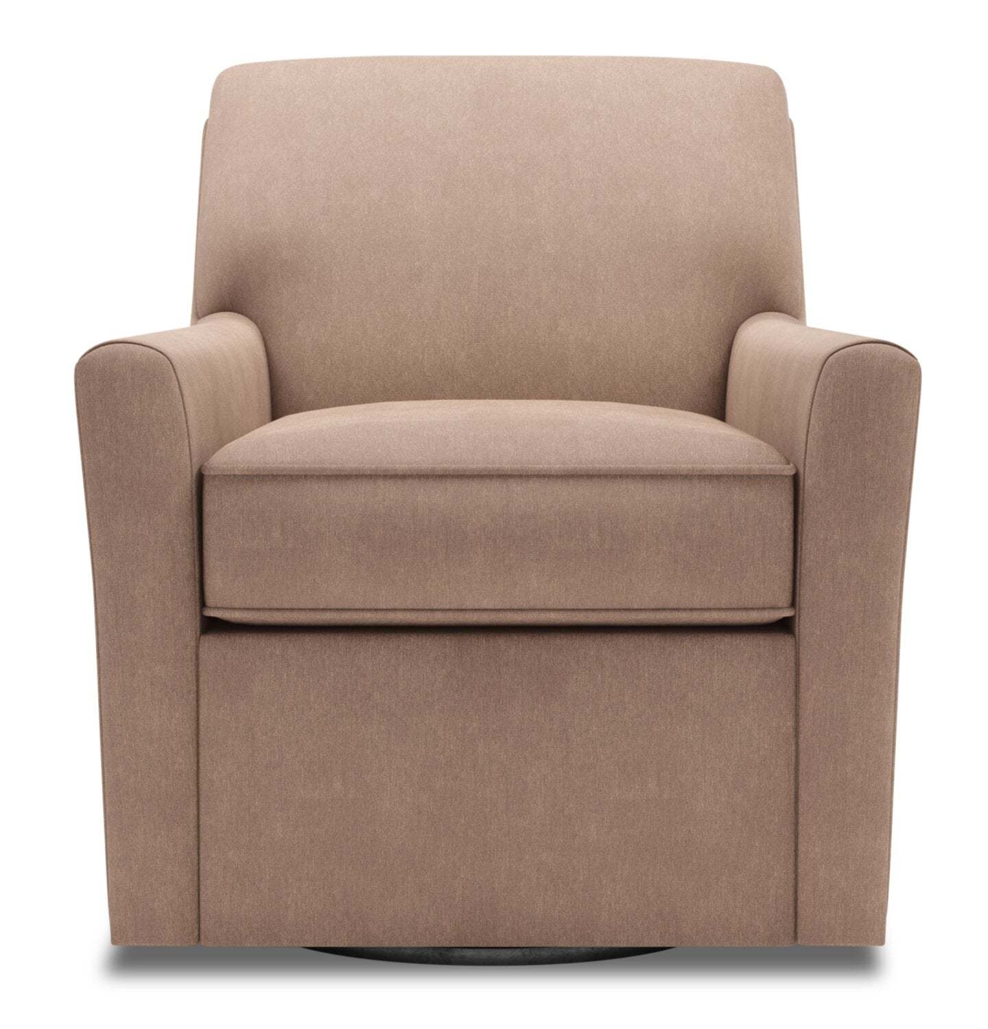 Fauteuil d’appoint pivotant personnalisable Sofa Lab de 31 po fabriqué au Canada en tissu d’apparence lin - brun Pax Wicker | SWIV3349